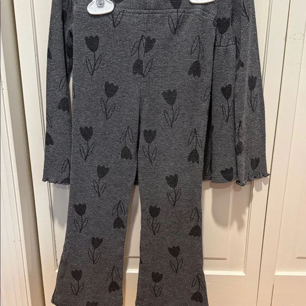 Carters Kids' Dark Gray Heart & Floral Thermal matching Set 4T